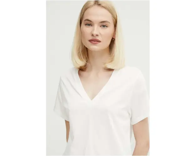 Sisley tricou din bumbac femei, culoarea bej