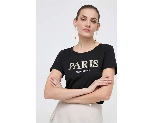 Morgan tricou femei, culoarea negru