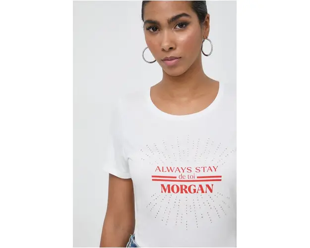 Morgan tricou femei, culoarea alb