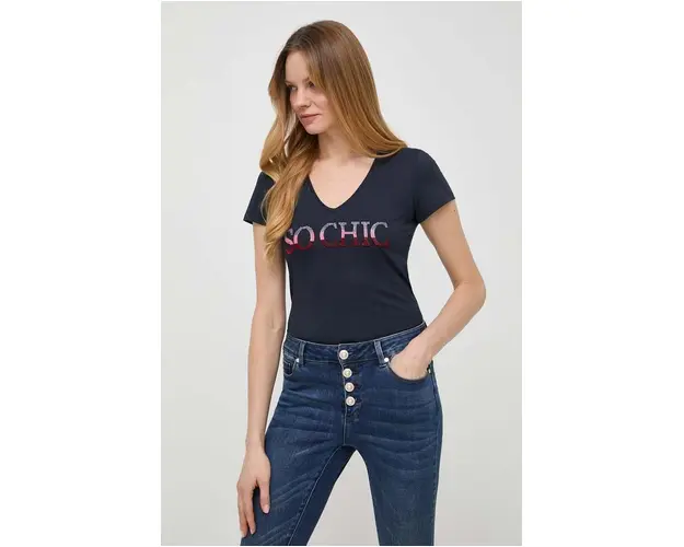 Morgan tricou femei, culoarea albastru marin