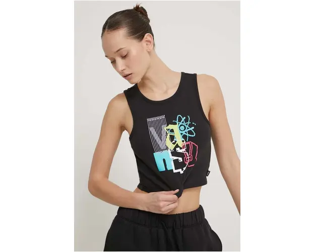 Vans top din bumbac culoarea negru