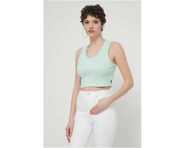 Vans top din bumbac culoarea verde