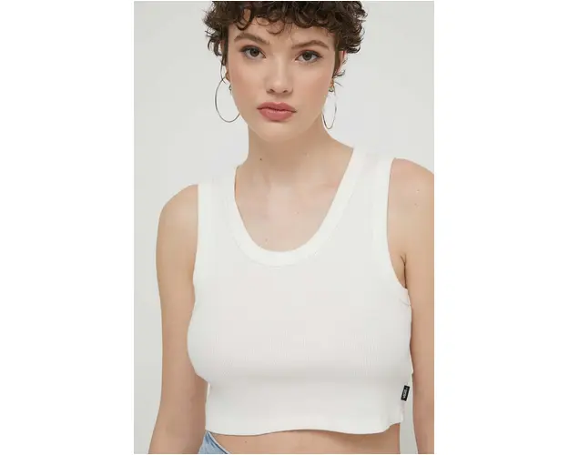 Vans top din bumbac culoarea bej