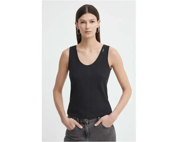 G-Star Raw top din bumbac culoarea negru