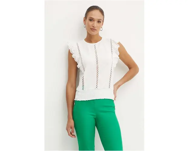 Morgan bluza DILAM femei, culoarea alb, neted, DILAM