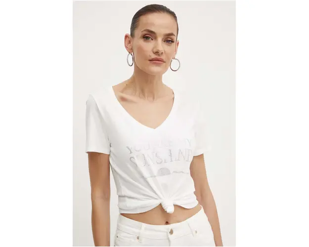 Morgan tricou DSHINE femei, culoarea alb, DSHINE