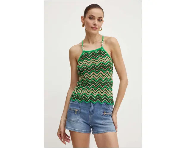 Morgan top MELAN femei, culoarea verde, MELAN
