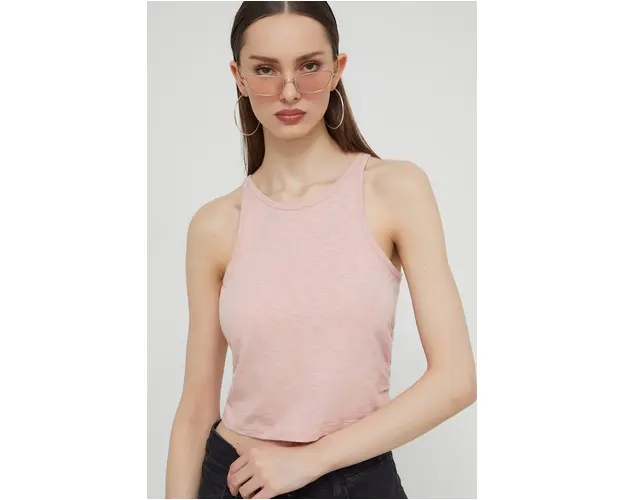 Superdry top femei, culoarea roz