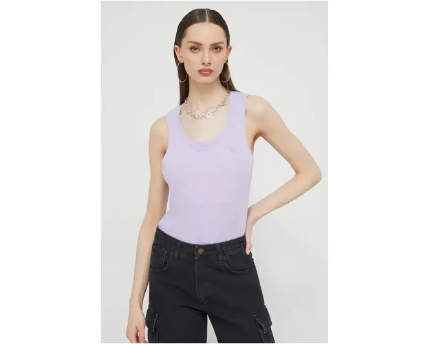 Superdry top femei, culoarea violet