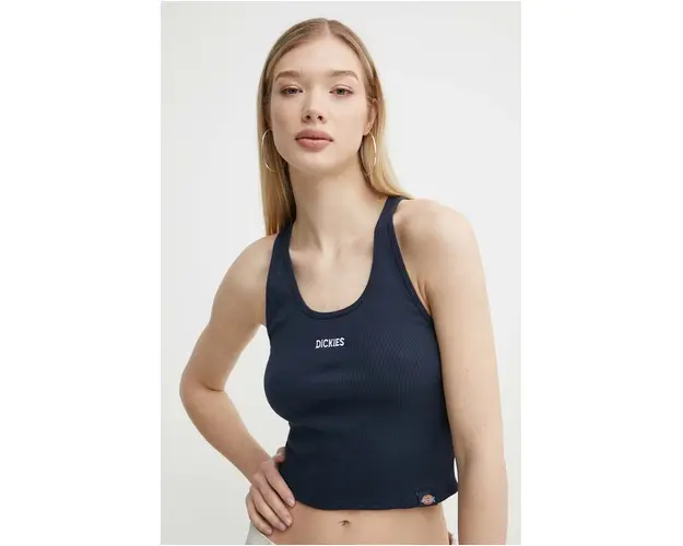 Dickies top din bumbac YORKTOWN VEST W culoarea albastru marin, DK0A4YRS
