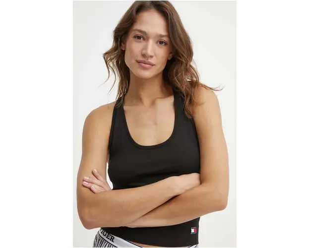 Tommy Jeans top lounge 2-pack culoarea negru, UW0UW05014