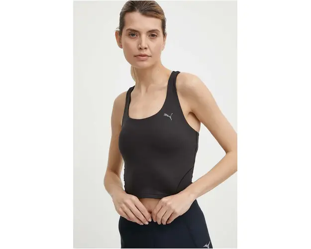 Puma top de yoga Studio Foundation culoarea negru, 524843