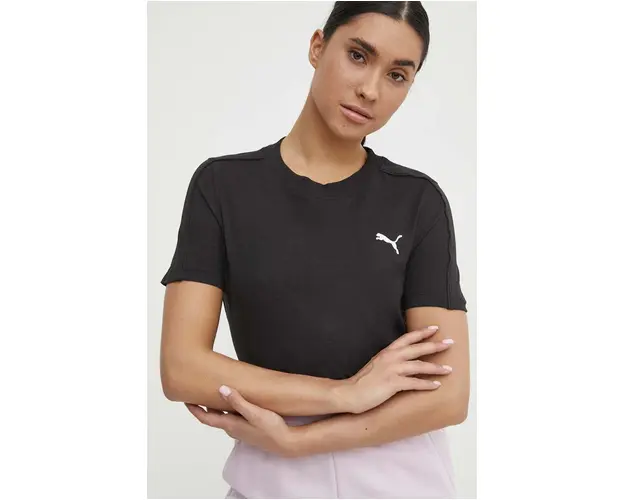 Puma tricou din bumbac HER femei, culoarea negru, 677883