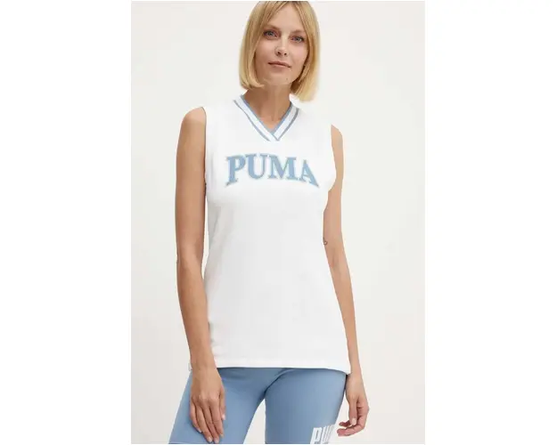 Puma top SQUAD femei, culoarea alb, 678703