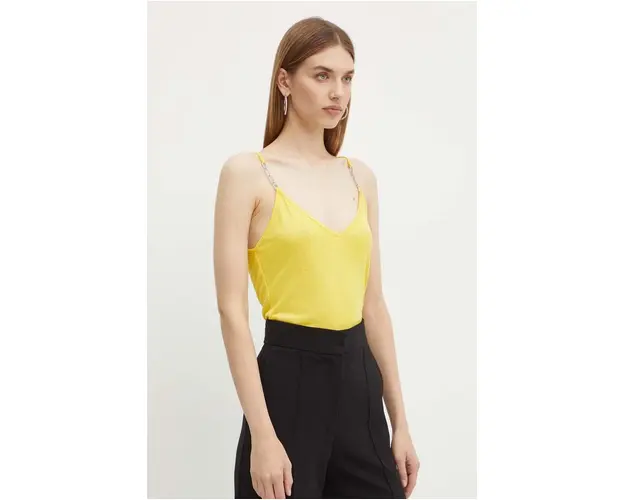 Morgan top BAQUA femei, culoarea galben, BAQUA