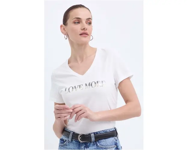 Morgan tricou DBLANC femei, culoarea alb, DBLANC