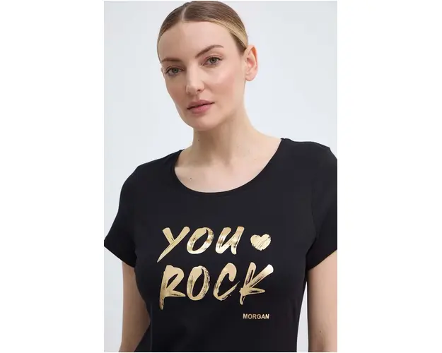 Morgan tricou DYOU femei, culoarea negru, DYOU