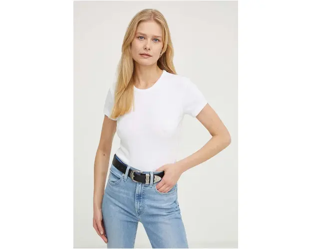 AllSaints tricou din bumbac femei, culoarea alb