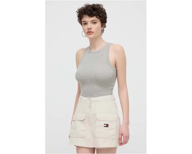 Hollister Co. top femei, culoarea gri