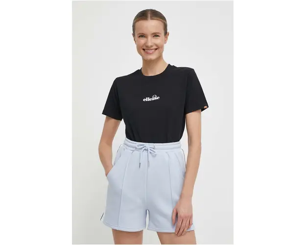 Ellesse tricou din bumbac femei, culoarea negru