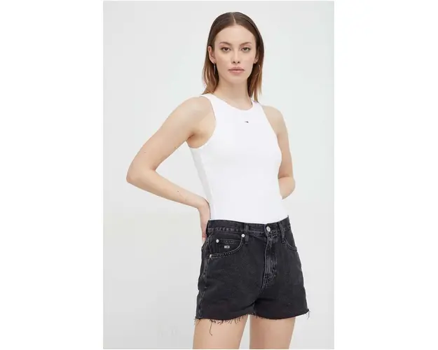 Tommy Jeans top femei, culoarea alb DW0DW17382