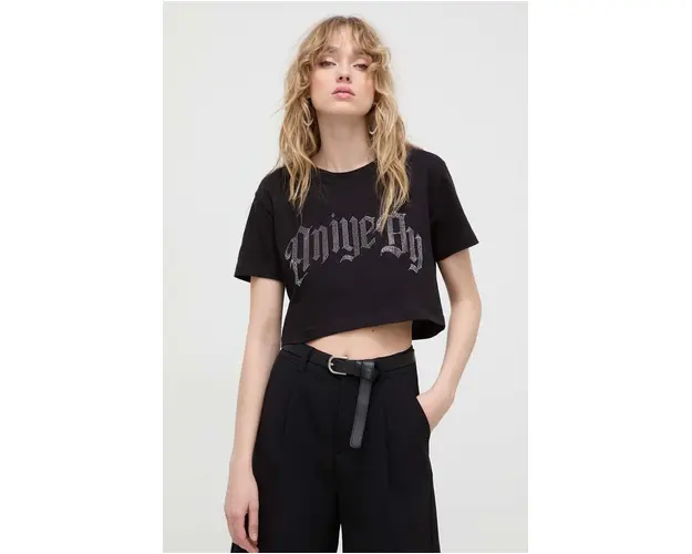 Aniye By tricou din bumbac femei, culoarea negru 185344