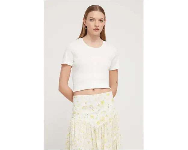 Desigual tricou femei, culoarea bej