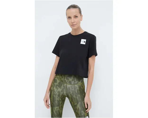 The North Face tricou din bumbac femei, culoarea negru