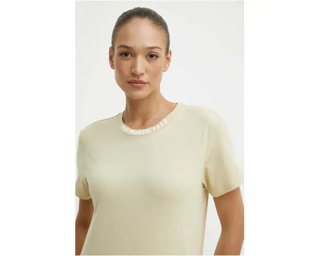 The North Face tricou din bumbac femei, culoarea bej, NF0A87DJ3X41