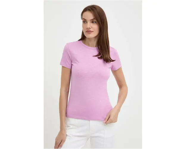 Boss Orange tricou din bumbac femei, culoarea roz, 50504201