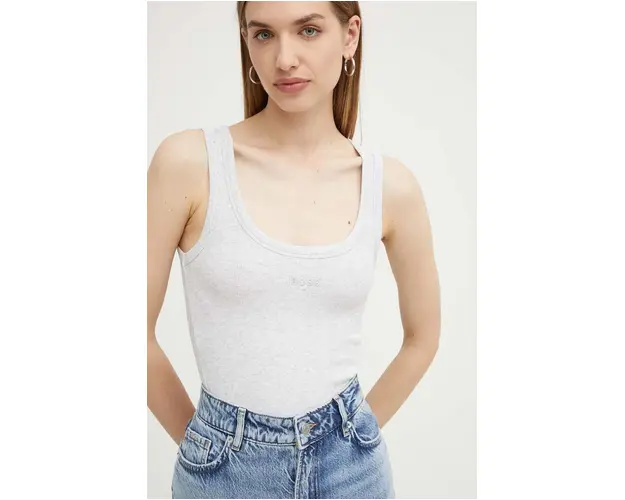 Boss Orange top femei, culoarea gri, 50504245