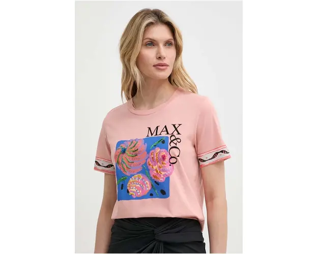 MAX&Co. tricou din bumbac femei, culoarea roz, 2416971024200 2416970000000