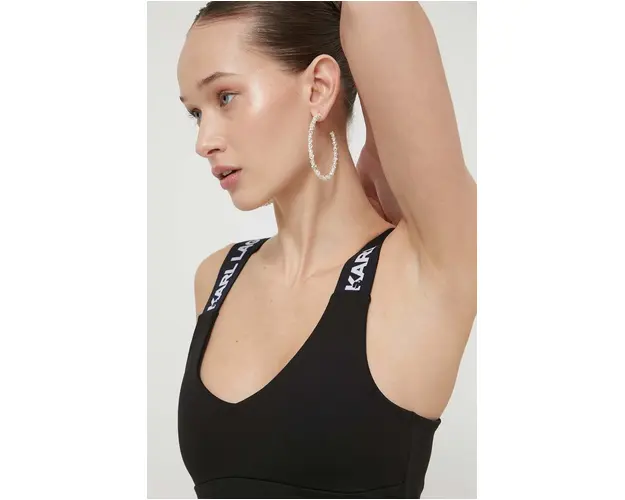 Karl Lagerfeld Jeans top femei, culoarea negru