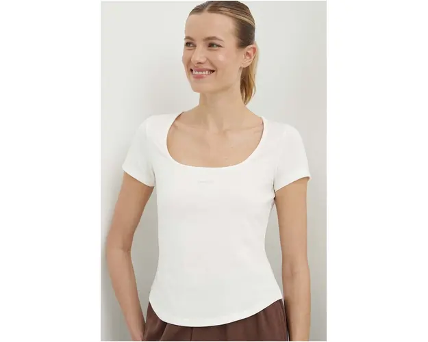 Reebok Classic tricou Wardrobe Essentials femei, culoarea bej, 100076094