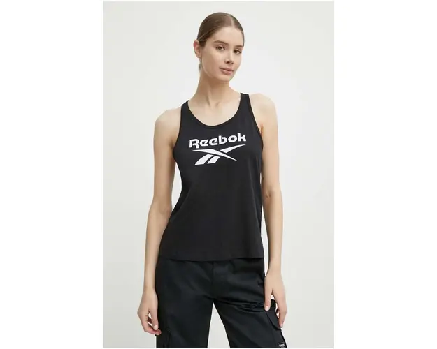 Reebok top din bumbac Identity culoarea negru, 100034778