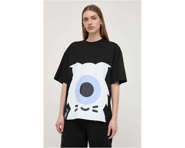 Karl Lagerfeld tricou din bumbac x Darcel Disappoints femei, culoarea negru