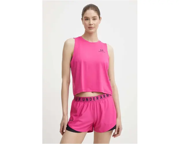 Under Armour top de antrenament Rush Energy culoarea roz