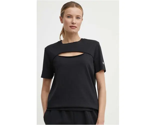 Champion tricou din bumbac femei, culoarea negru, 117348