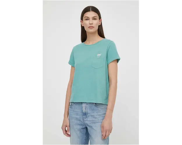 Levi's tricou din bumbac femei, culoarea verde