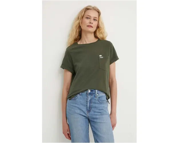 Levi's tricou din bumbac femei, culoarea verde