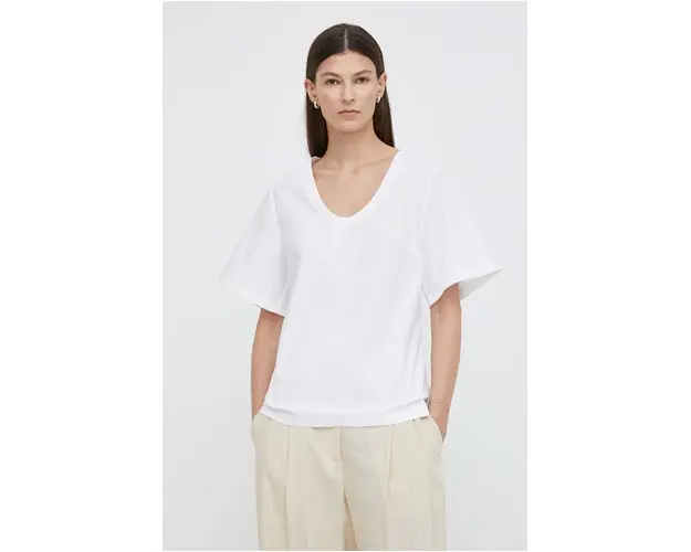 By Malene Birger bluza culoarea alb, neted