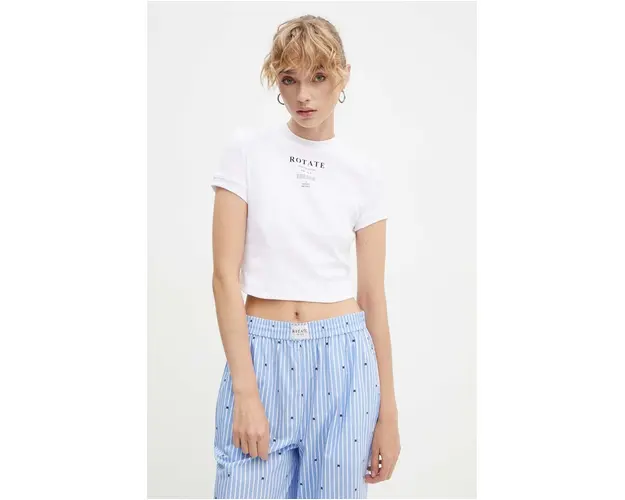 Rotate tricou femei, culoarea alb