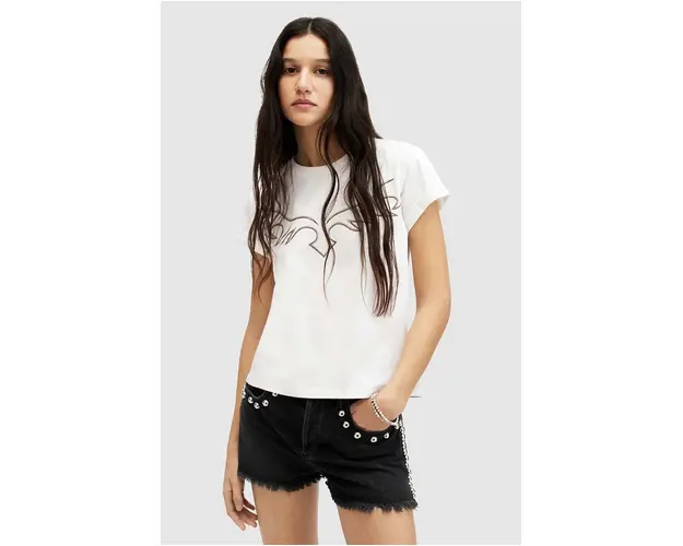 AllSaints tricou din bumbac RANDAL ANNA TEE femei, culoarea alb, WM583Z