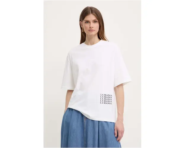 La Mania tricou din bumbac CAYLEE KROJ LUCY femei, culoarea alb, CAYLEEKROJLUCY