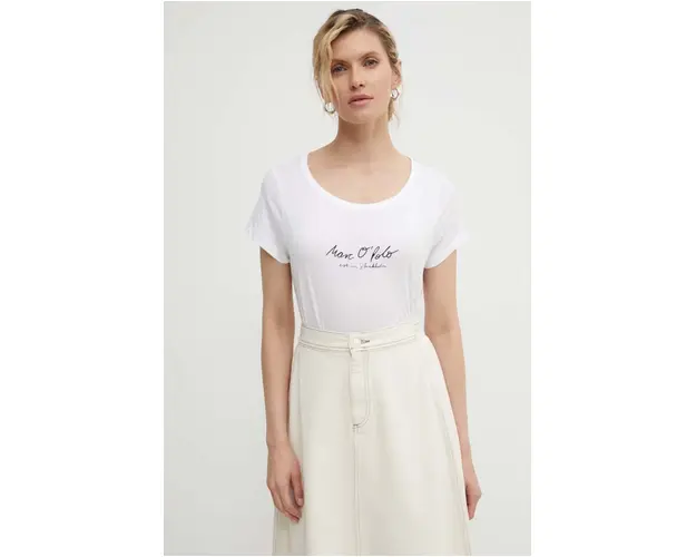 Marc O'Polo tricou din bumbac femei, culoarea alb, 404206751431