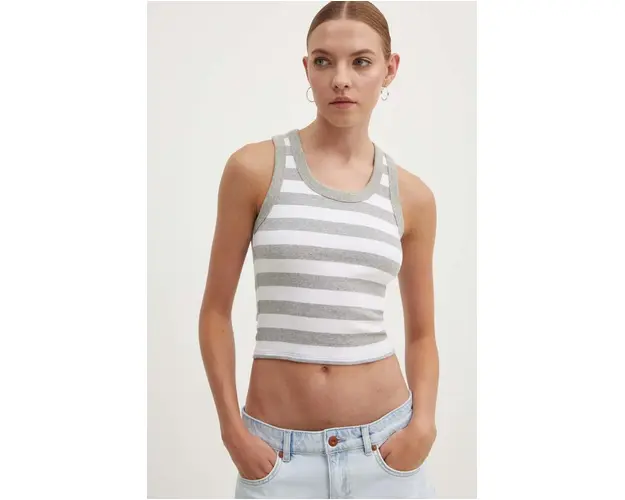 Hollister Co. top femei, culoarea gri