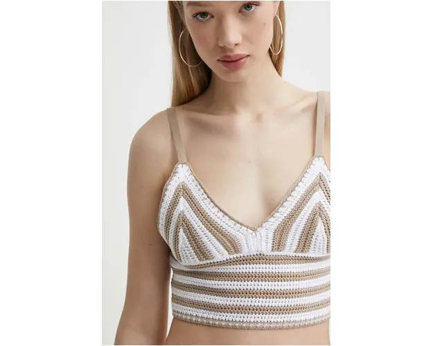 Hollister Co. top femei, culoarea bej