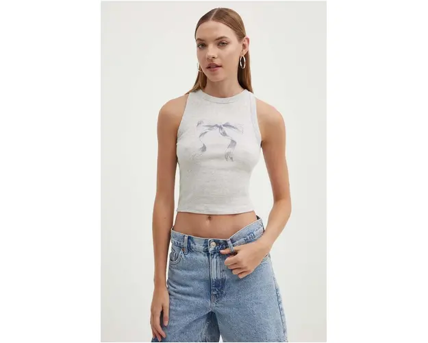 Hollister Co. top femei, culoarea gri