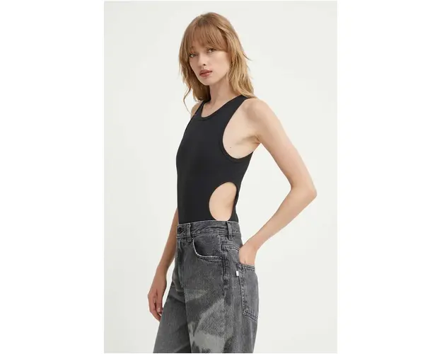 K+LUSHA body din bumbac culoarea negru, KLDIANA TJ009PX