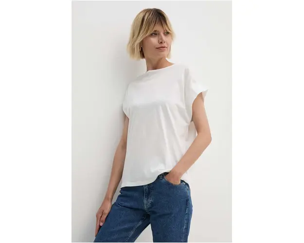 Sisley tricou din amestec de in culoarea bej, 36QKL106H